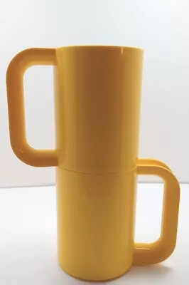 Vintage Heller Massimo Vignelli MCM Yellow Stackable Pair Of Mugs  • $16.99