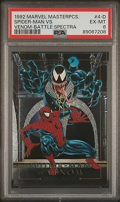 RARE 1992 Marvel Masterpieces Battle Spectra 4-D Spider-Man Vs. Venom PSA 6 • $175