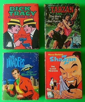 4 Whitman Big Little Books 1967 Dick Tracy 1 -Tarzan 5 -Invaders 12 -Shazan 24 • $29