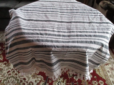 $10 • Buy **dkny** Pure Striped Blue And White Cotton Shower Curtain Made In India 