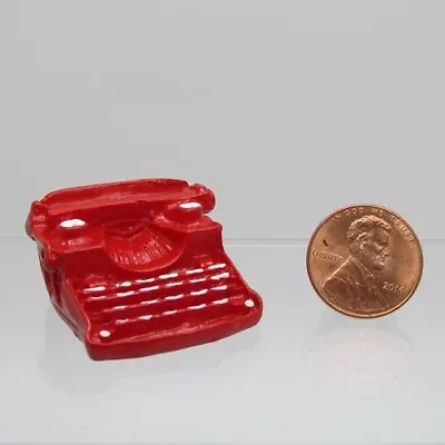 Dollhouse Miniature Old Fashion Red Metal Desk Top Typewriter B0166 • $3.14