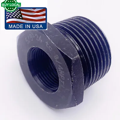 Female 5/8x24 To 3/4 NPT Male Muzzle Thread Adapter Black Steel And Aluminum • $8.99