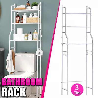 Over Toilet Shelf Bathroom Rack Washing Machine Storage Shelves Paper Soap Towel • $30.99