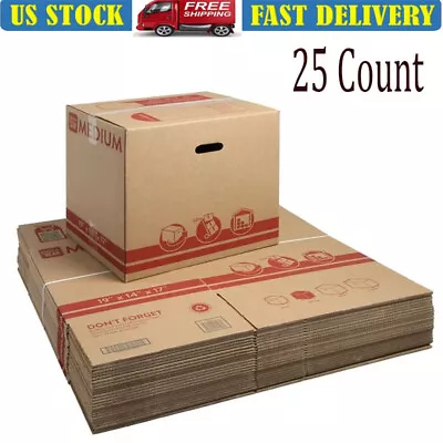 Recycled Medium Moving Storage Boxes 19x14x17in 25 Count Shipping Box Household  • $38.74