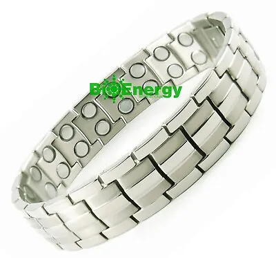 Bio Magnetic Double Strength Healing Bracelet -stress+arthritis Pain Relief • £19.89