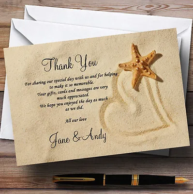 £7.29 • Buy Sandy Beach Romantic Personalised Wedding Thank You Cards