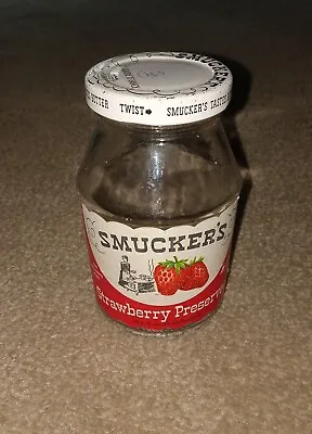 Vintage Smucker’s Strawberry Preserves Jar With Lid Display Advertising Jelly • $14.95