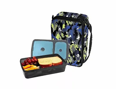 Bento Lunch Box Bag Set Safe Microwave Container W/ Multiple Ice Packs  BPA FREE • $7.99