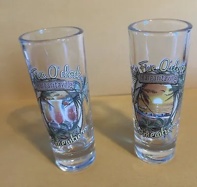 Set Of 2 Margaritaville Tall Shot Glasses: It’s 5 O’clock Somewhere  EUC • $8.50