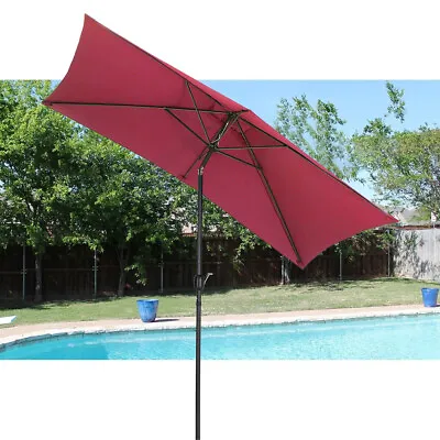 Garden Patio Parasol 3M Large Outdoor Umbrella Tilting Handle Sunshade Shelter • £65.95