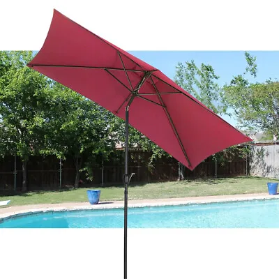 Large 3M X 2M Aluminium Garden Parasol Outdoor Umbrella Sun Shade Canopy Crank • £65.95