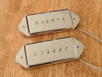 Dog Ear P90 Pickup Set Chrome Alnico 2 Magnets Vintage Tone • $44.99