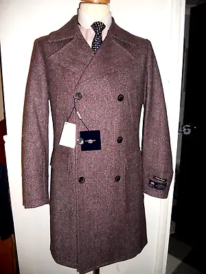 Holland Esquire Luxury Fabric By MOON Tweed Coat Size Uk 40R EUR/IT 50R-RRP£550! • £179.99