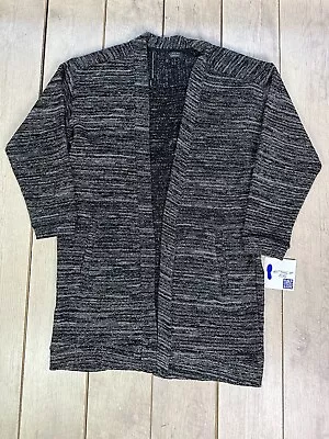 ZARA MAN Black And White Textured Lightweight Buttonless Cardigan Size XL • $24.99