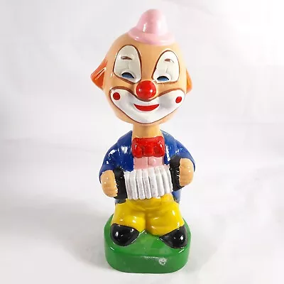 Vintage Bobblehead Clown  Coin Bank Happy Clown Playing Accordion • $13