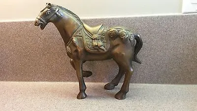 $72.99 • Buy Vintage Heavy Bronze Brass Horse Figure Carnival Horse