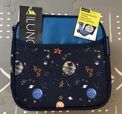New Arctic Zone Leak Proof Insulated Lunch Bag Blue Space Planets Microban 4 Pc • $14.50