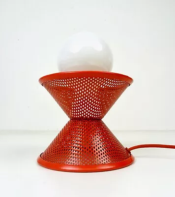 VERY RARE ORIGINAL POSTMODERN VINTAGE RED MEMPHIS SOTTSASS AGE TABLE LAMP 80s • $325