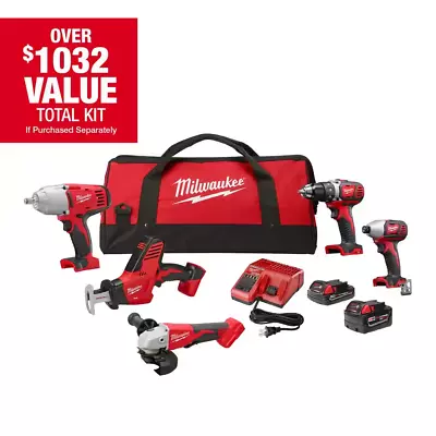 M18 18-Volt Lithium-Ion Cordless Combo Kit (5-Tool) With Batteries And Tool Bag • $536.92