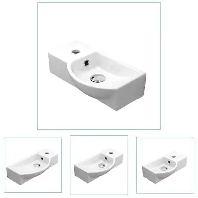 Bathroom Wash Sink Basin Cloakroom Small Ceramic White 1 Hole Various Sizes • £33.99