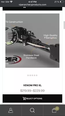 VIPER VENOM PRO XL 5 Pins Bow Sight + Lens Retainer. Beautiful MSR 230 $! • $139.99