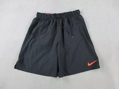 Nike Shorts Mens Large Black Orange Swoosh Flex Training Drifit Athletic Gym • $24.99