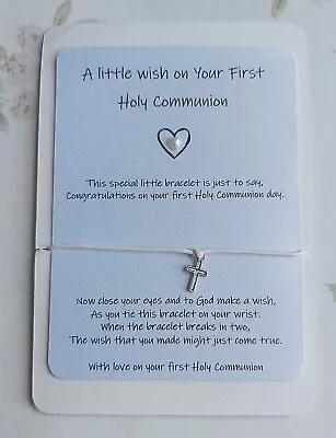 Unique First Holy Communion Gift Adjustable Little Wish Bracelet With Verse • £4.95