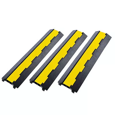 Used 3 Pack 100cm Rubber Cable  Ramp Protector Ramp 2 Channel Load Hose Cable • £39.58