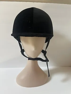 Velvet Riding Hat Color Black Size 6 7/8 (56) Helmet Equestrian • $17