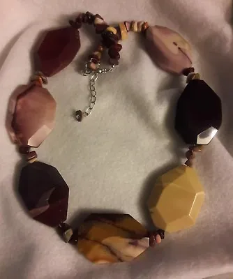 QVC Designer Sterling Silver Mookaite Gemstone Beaded Necklace New Jewelry  • £78.81