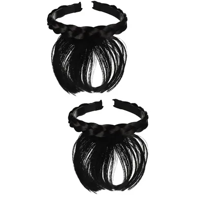  2 Count Women's Hairband With Fringe Braid Headbands For Synthetic Hoop • £11.28