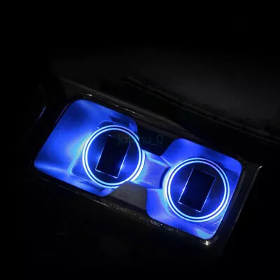 2x LED Solar Cup Pad Car Light Cover Interior Decoration Car Light Accessories • $29.95
