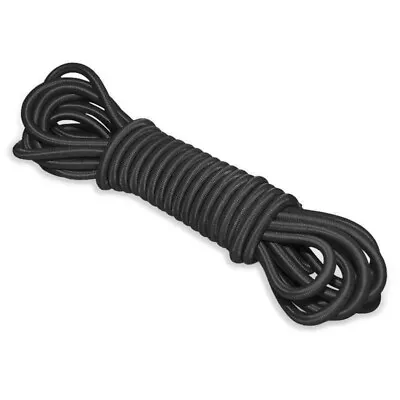 Black Elastic Bungee Rope Shock Cord Tie Down Elastic Return Of At Least 100% • £4.19