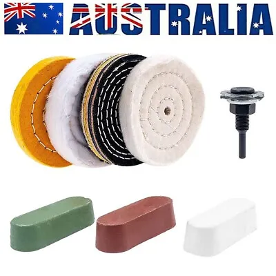 Bench Grinder Aluminium Alloy Brass Polishing Buffing Add-On Kit 4'' Wheels Pad • $38.85