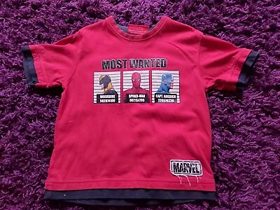 Boys Marvel Heroes T-Shirt 4-5 Years • £1