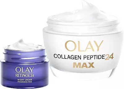 Olay Day &Night Set: Collagen Peptide 24 MAX Face Cream 50ml Night Cream 15ml • £16.99