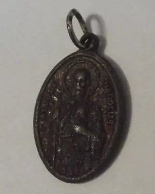 Vtg Worn Rusted Oval Pendant Medal St Jude Thaddeus Patron Of Hopeless Cases • $10