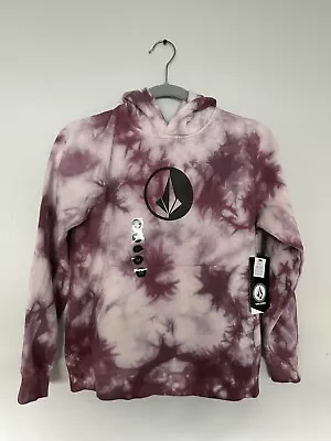 Volcom Youth Medium Tie Dye Pullover Hoodie - NWT - Purple & White • $28.50