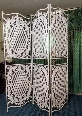 Antique Wrought Iron 3 Panel Screen Room Divider/ Garden Screen • $1200