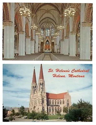 LOT OF 2 ~ St Helena's Cathedral ~ Helena Montana ~ Interior And Exterior • $3.94