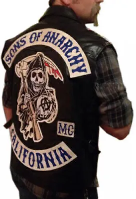 New Sons Of Anarchy Biker Vest | SOA Motorcycle Highway Gangs Real Leather Vest • $72.99