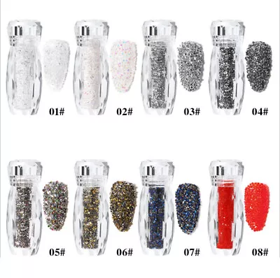 8 Colors Manicure Decor Mini Caviar Micro Beads Nail Art Crystals Glitter Set • $17.10