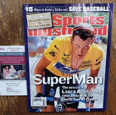 NICE Autographed Lance Armstrong Bike Racing 2002 SI Magazine JSA Signed • £161.49