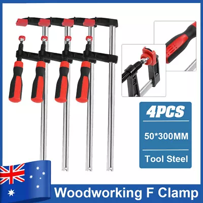 4 Piece F CLAMP Heavy Duty F Clamps Woodworking Bar Clips Quick 50*300mm Quality • $24.60