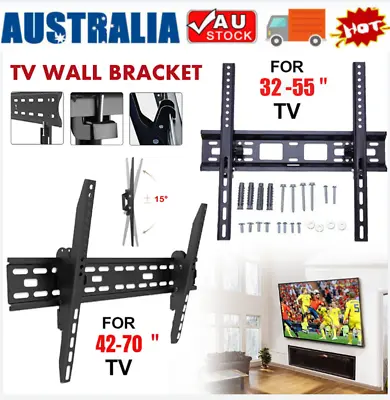 $13.99 • Buy TV Wall Mount Bracket Tilt Slim LCD LED 32 40 42 47 50 55 60 62 65 70 75 Inch AU
