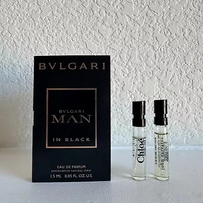 Set Of 3 Bvlgari/Chloe/John Varvatos Men's Fragrance Parfum Spray Samples • $24