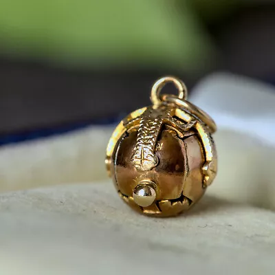 Tiny Vintage English 9k Gold Silver Masonic Cross Orb Ball Pendant Charm • $550