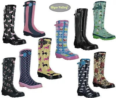 £19.95 • Buy Womens Festival Wellington Rain Rubber Muck Wellie Fashion Boots Wyre Valley Sz