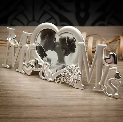 £9.95 • Buy Mr & Mrs Letters Photo Picture Frame Anniversary Wedding Gifts Home Decor 