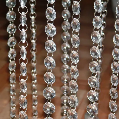 Crystal Clear Acrylic Bead Garland Chandelier Chain Hanging Wedding Decoration • £3.59